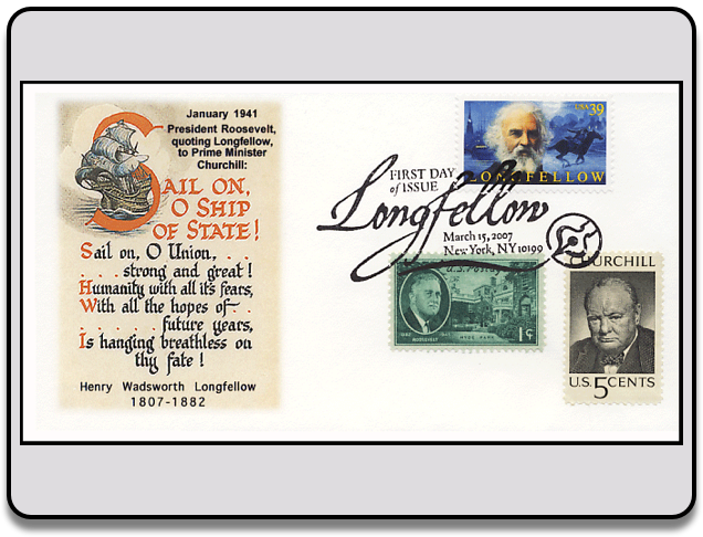 Longfellow FDC Churchill and FDR Combo