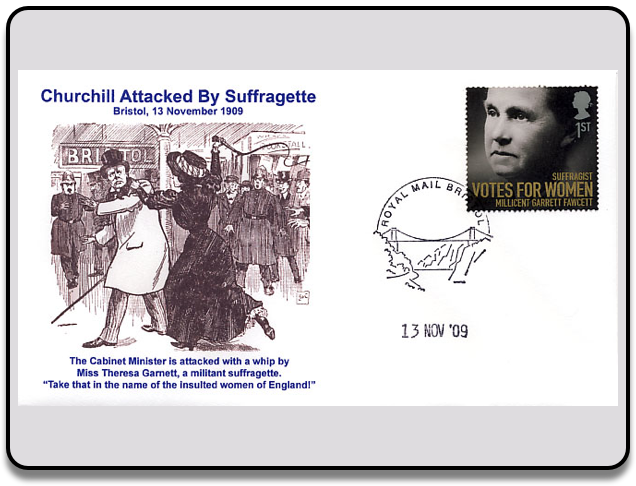 Churchill Attacked by Suffragette