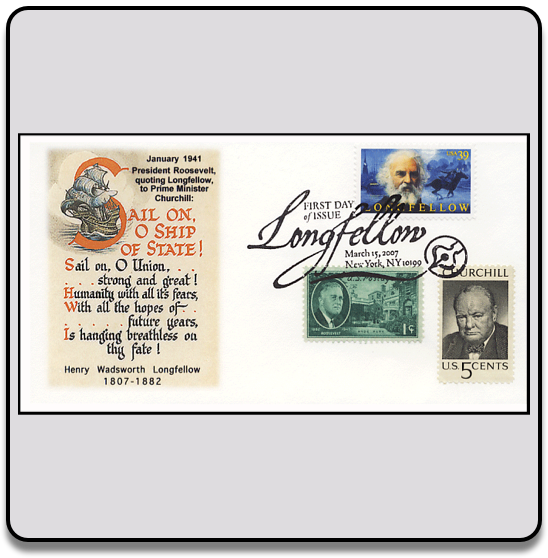 Longfellow FDC Churchill and FDR Combo