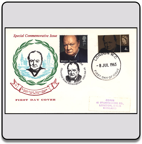 Churchill dual GB FDC 1965 and 2014 stamps