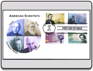 American Scientists, single cover, all 4 stamps